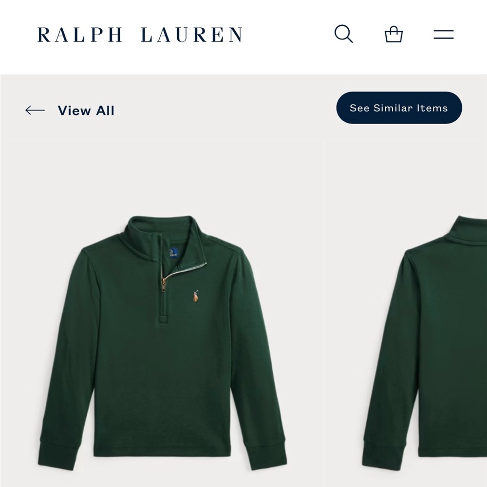 Ralph Lauren Cotton Interlock Quarter Zip Pullover